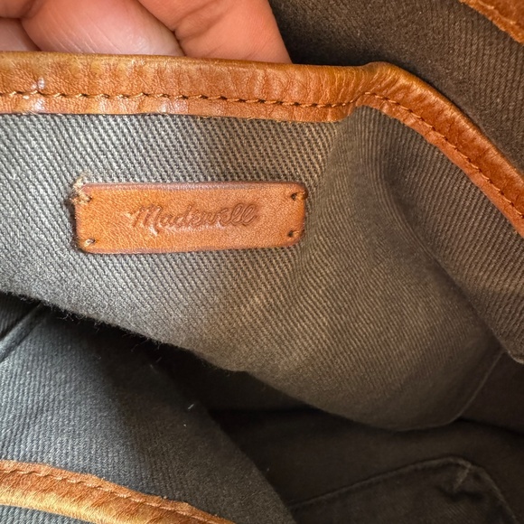 Madewell Lafayette Drawstring Tote Bucket Bag Leather Brown Bag - Picture 8 of 11